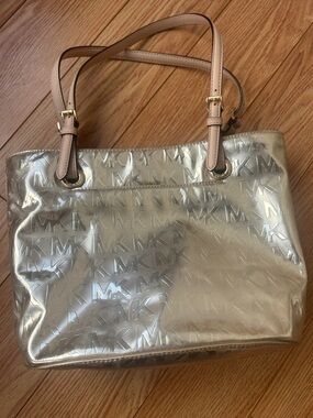 Michael Kors Metallic Silver Golf with Leather Straps